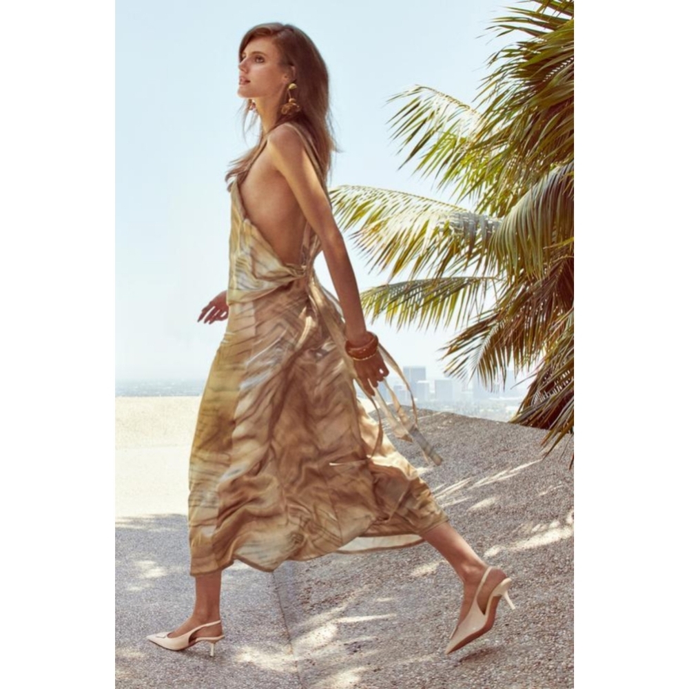 Zara Flowy Printed Maxi Dress